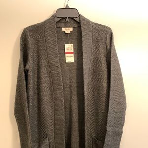NWT Style & Co Gray Open Front Cardigan Duster-XS